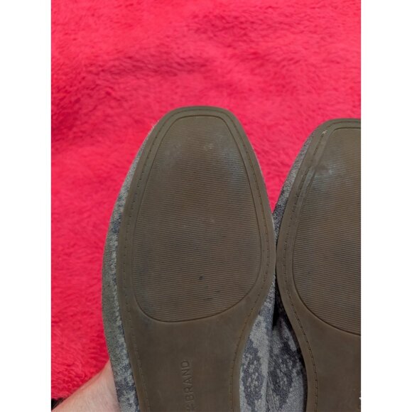 Lucky Brand LK-Alba Gray Suede Leather Ballet Flats 9.5M Snakeskin Print Comfort - Picture 5 of 8